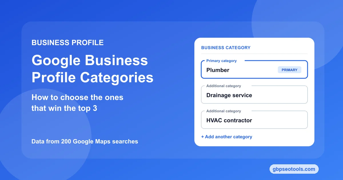 Google Business Profile Categories That Rank | GBP SEO Tools Google Business Profile Categories That Rank | GBP SEO Tools