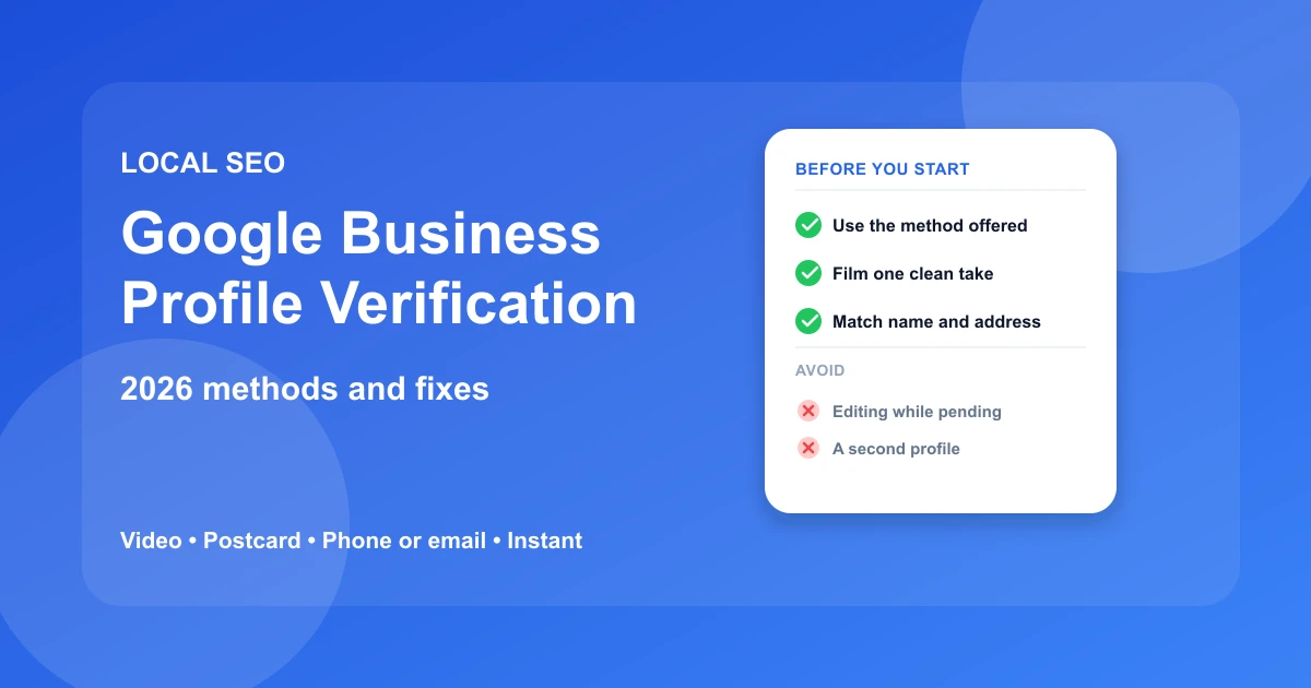Google Business Profile Verification Guide | GBP SEO Tools Google Business Profile Verification Guide | GBP SEO Tools