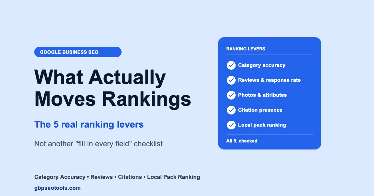 Google Business SEO: What Actually Moves Rankings Google Business SEO: What Actually Moves Rankings