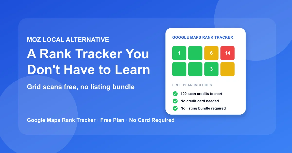 Moz Local Alternative: Simple Rank Tracking | GBP SEO Tools Moz Local Alternative: Simple Rank Tracking | GBP SEO Tools
