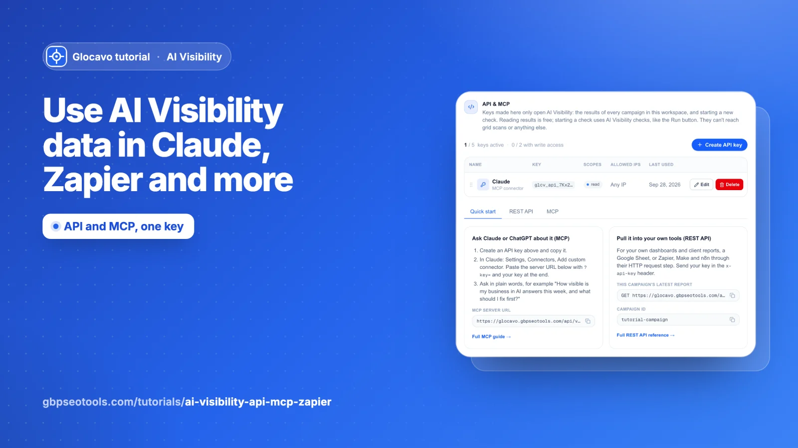 Use AI Visibility data in Claude, Zapier and more
