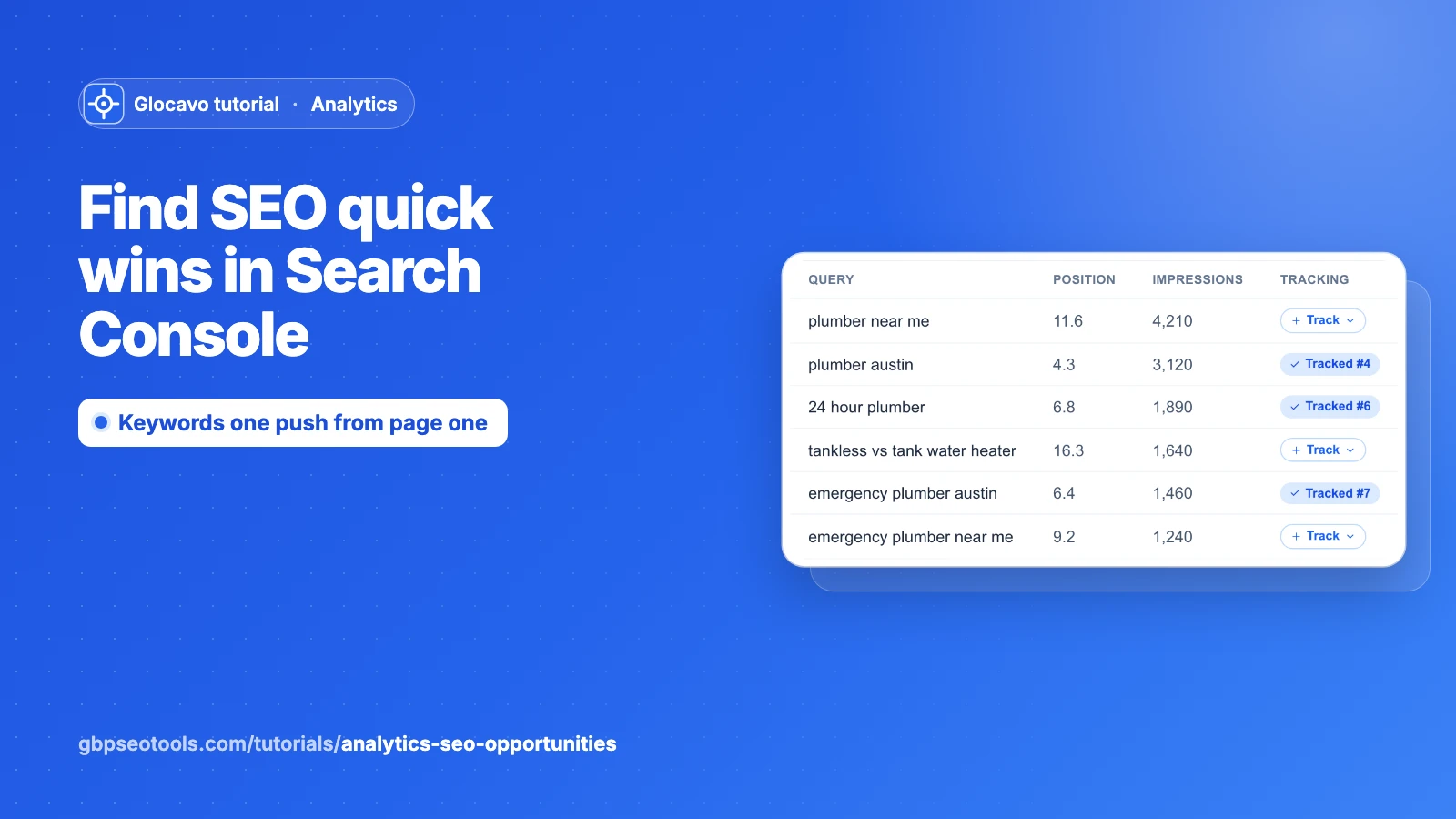 Find SEO quick wins in your Search Console data