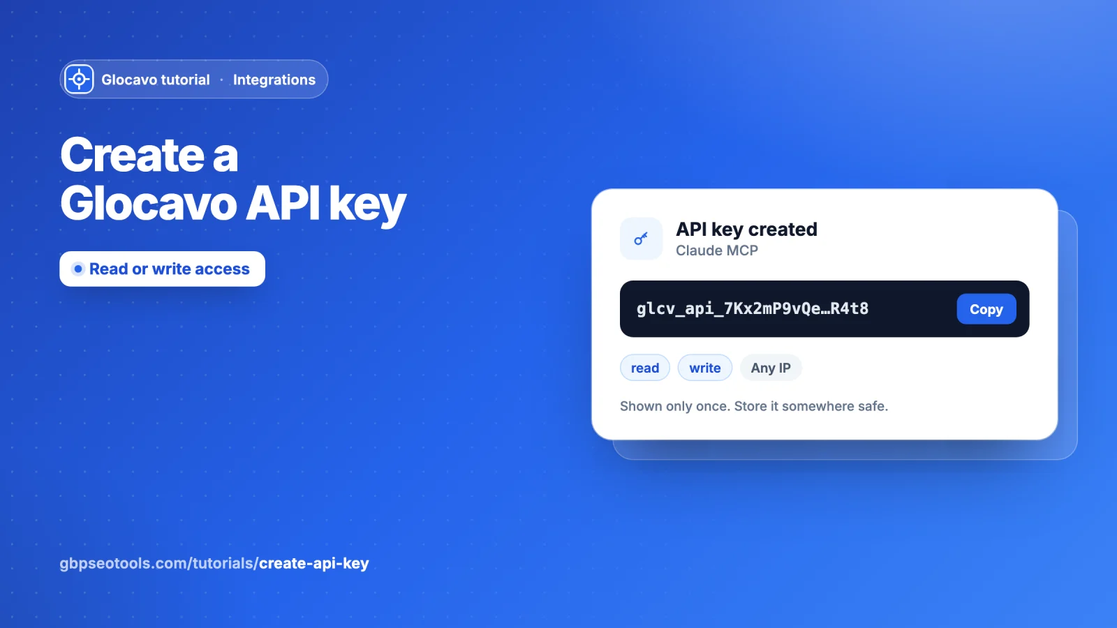 Create a Glocavo API key