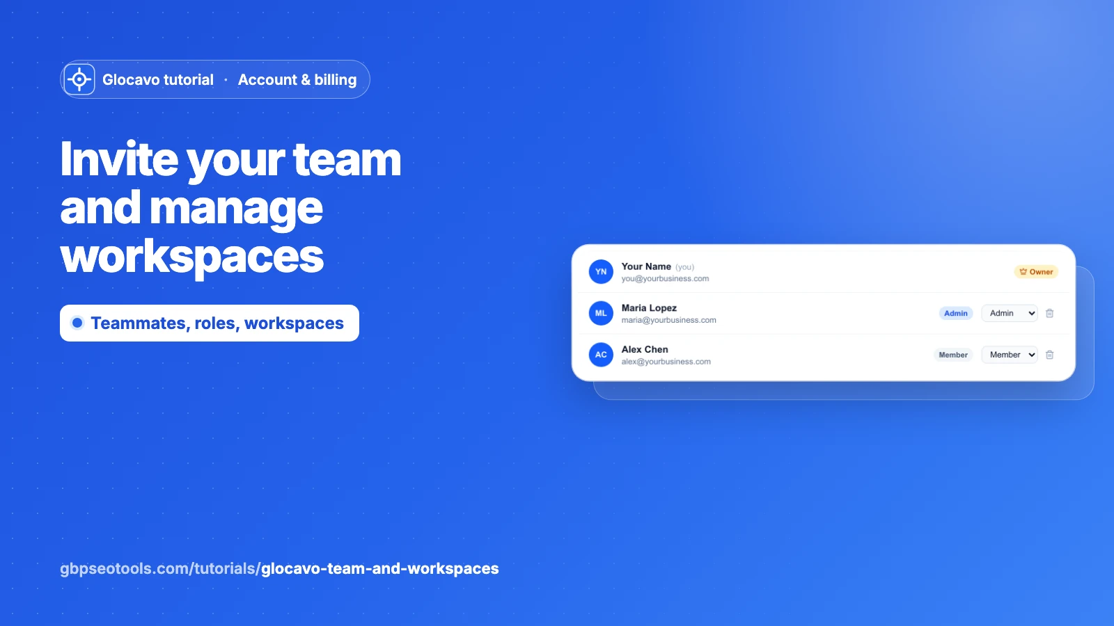 Invite your team and manage workspaces
